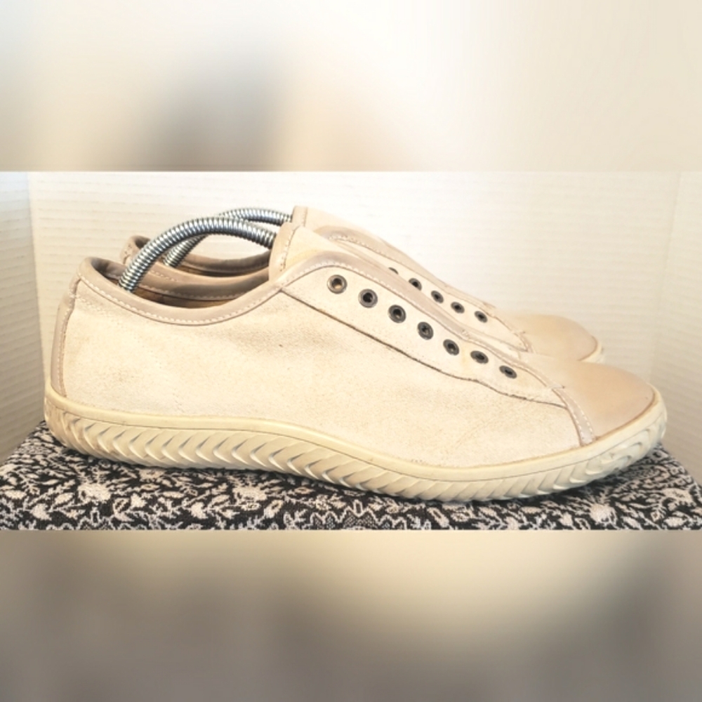 Men’s John Varvatos Star Laceless Low Top Sneaker Size 11 Medium Beige - Picture 5 of 14